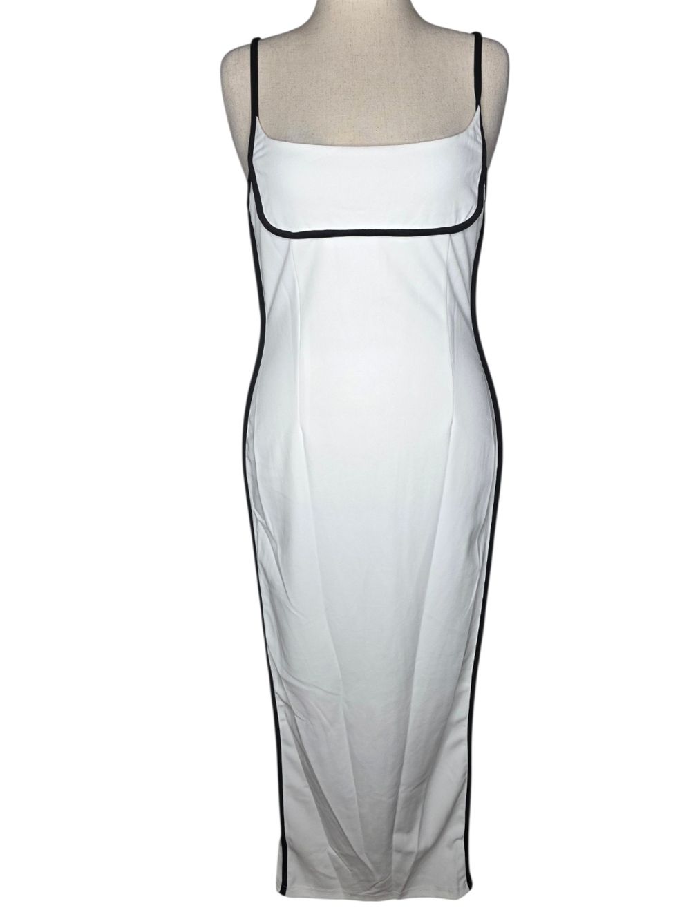Selfie Leslie Sunny Coast Piping Trim Midi Dress White XL Bodycon - Picture 2 of 12